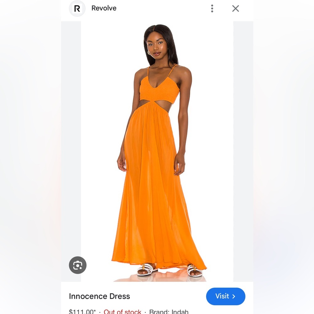 Indah Vibrant Orange Backless Dress